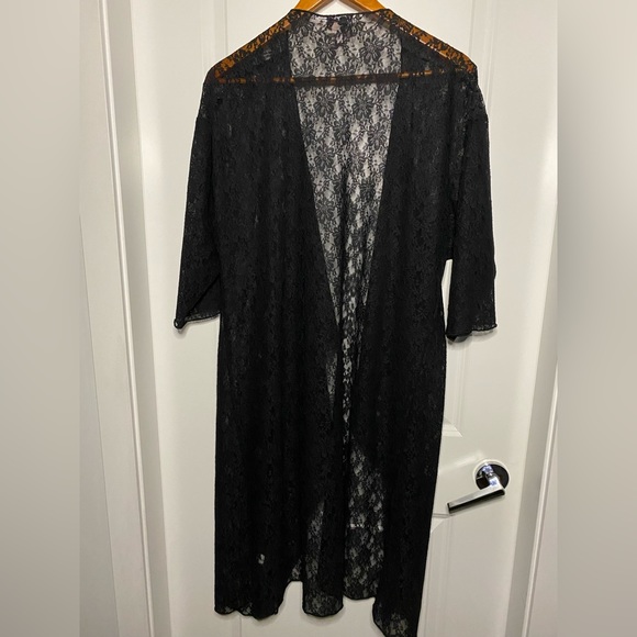 Lularoe long, black, lace overlay sweater with 3/4 length sleeve. - Picture 2 of 4